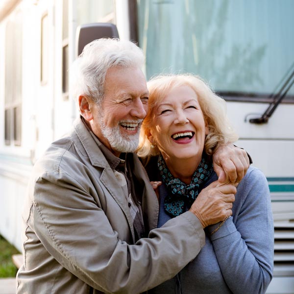 mature couple smiling together